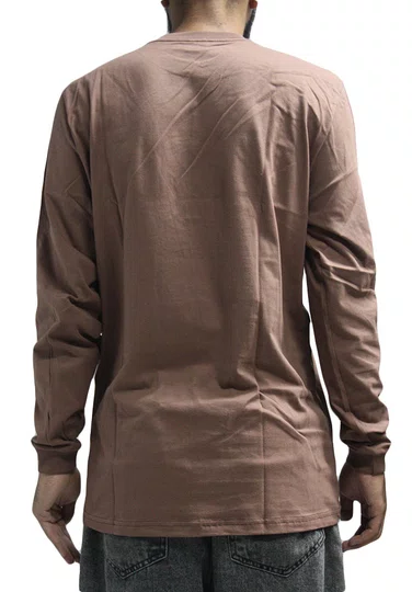 Camiseta Masculina Lrg Manga Longa Estampada Logo Plus LS - Marrom