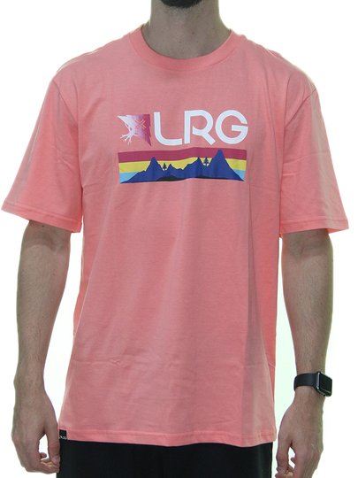 Camiseta Masculina LRG Mountain Manga Curta Estampada - Coral