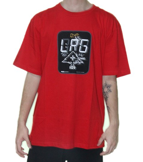 Camiseta Masculina LRG Shot Clock Manga Curta Estampada - Vermelho