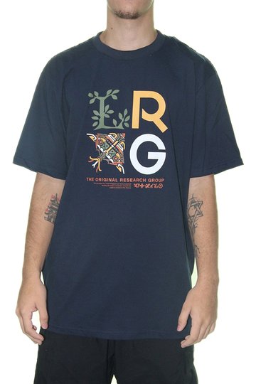 Camiseta Masculina LRG Stacked Manga Curta Estampada - Marinho