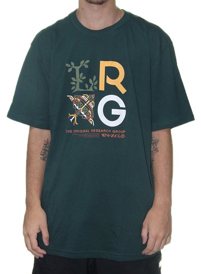 Camiseta Masculina LRG Stacked Manga Curta Estampada - Verde Escuro