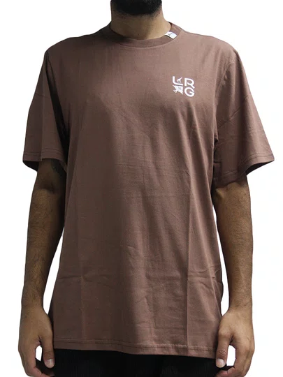 Camiseta Masculina Lrg Stay Stacked Manga Curta Estampada - Marrom
