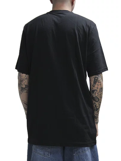 Camiseta Masculina Lrg Western Script Manga Curta Estampada - Preto