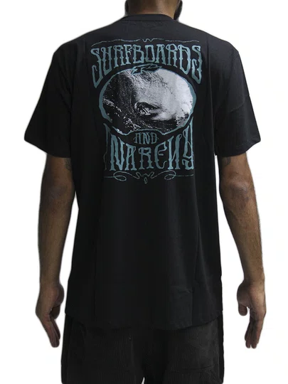 Camiseta Masculina Manga Curta Estampada Rusty Psychedelic - Preto