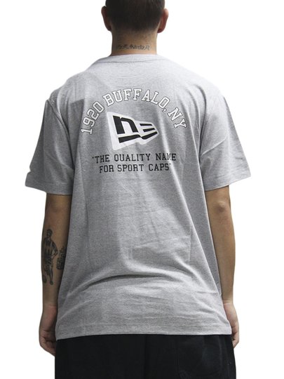Camiseta Masculina New Era Branded Bob Manga Curta Estampada - Cinza/Mescla
