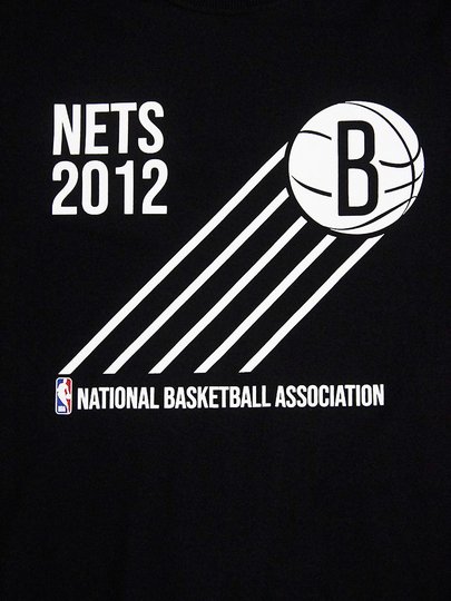 Camiseta Masculina New Era Nets Manga Curta Estampada - Preto