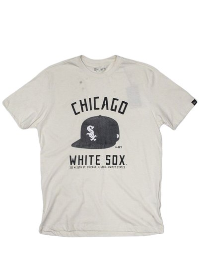 Camiseta Masculina New Era Building White Sox Manga Curta Estampada - Off White