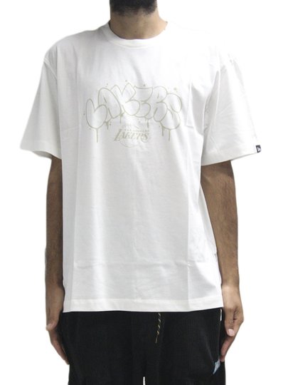 Camiseta Masculina New Era Hip Hop Manga Curta Estampada - Off White