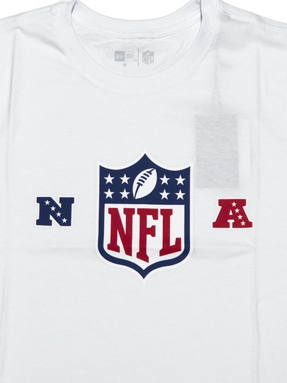 Camiseta Masculina New Era Logo Shield NFL Manga Curta Estampada - Branco