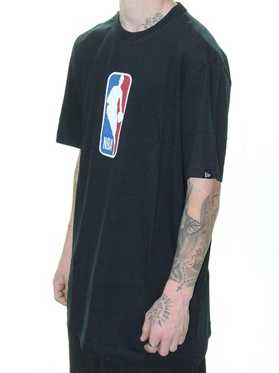 Camiseta Masculina New Era NBA Basic Logo Manga Curta Estampada - Preto