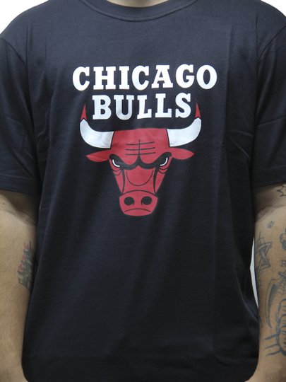 Camiseta Masculina New Era NBA Basic Manga Curta Estampada - Preto