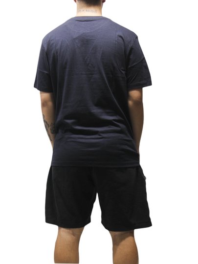 Camiseta Masculina New Era NBA Basic Manga Curta Estampada - Preto