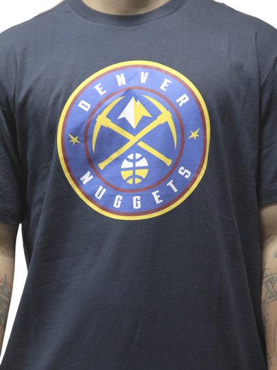 Camiseta Masculina New Era NBA Logo Denver Nuggets Manga Curta Estampada - Marinho
