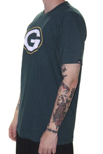 Camiseta Masculina New Era NFL Basic Time Grepac Manga Curta Estampada - Verde