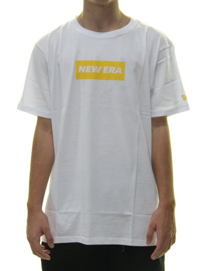 Camiseta Masculina New Era Sport Block Branded Manga Curta - Branco