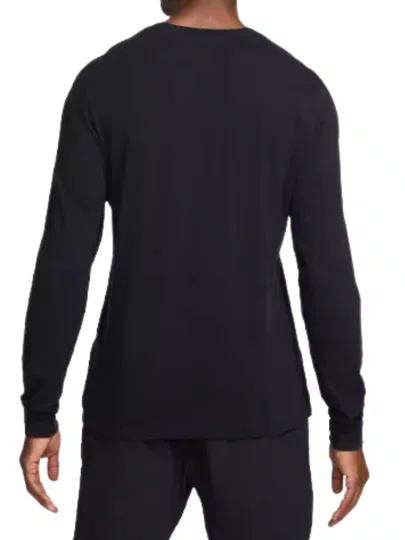 Camiseta Masculina Nike Club Manga Longa Estampada - Preto