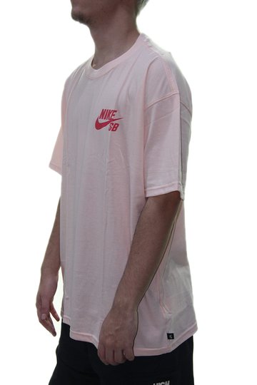 Camiseta Masculina Nike SB Logo Chest Manga Curta Estampada - Rosa