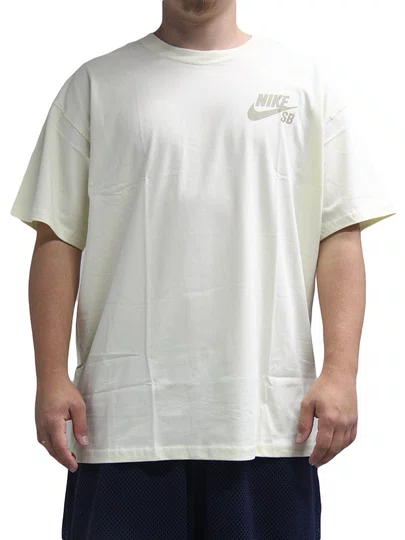 Camiseta Masculina Nike SB Logo Lb Manga Curta Estampada - Off White