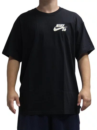 Camiseta Masculina Nike SB Logo Lb Manga Curta Estampada - Preto
