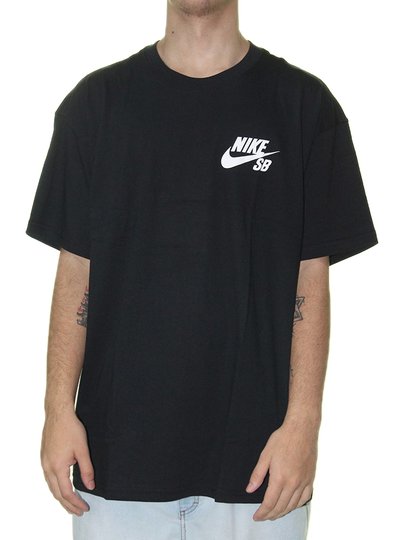 Camiseta Masculina Nike SB Logo MC Manga Curta Estampada - Preto