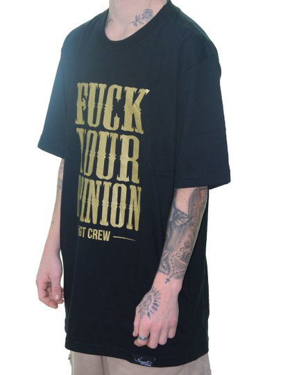 Camiseta Masculina Nugget Fuck Your Opinion Manga Curta Estampada - Preto