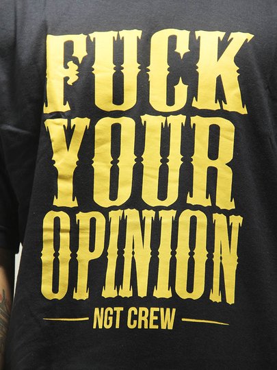 Camiseta Masculina Nugget FVCK YOUR OP Manga Curta Estampada - Preto