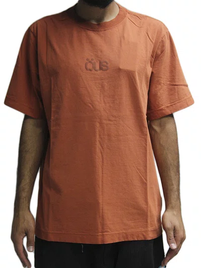 Camiseta Masculina Öus Semilogo Manga Curta Estampada - Tijolo