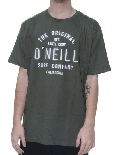 Camiseta Masculina Oneil The Original Manga Curta Estampada - Verde Musgo