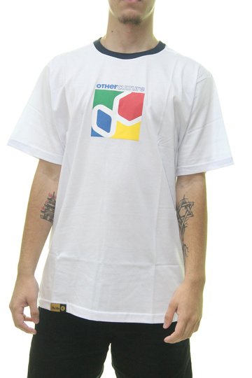 Camiseta Masculina Other Culture Brick Manga Curta Estampada - Branco