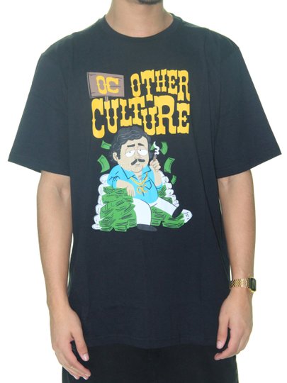 Camiseta Masculina Other Culture Pablo Manga Curta Estampada - Preto