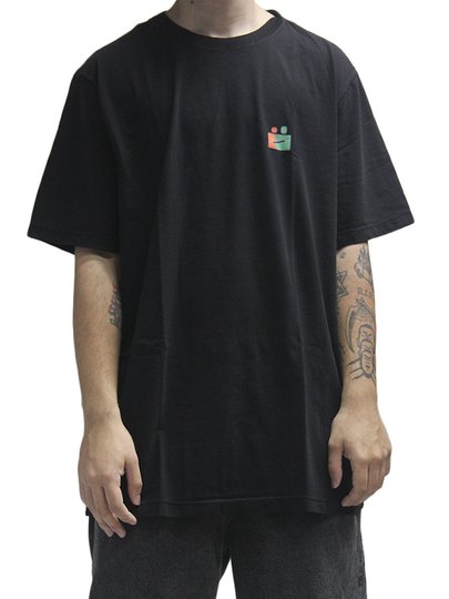 Camiseta Masculina Ous Fade Manga Curta Estampada - Preto