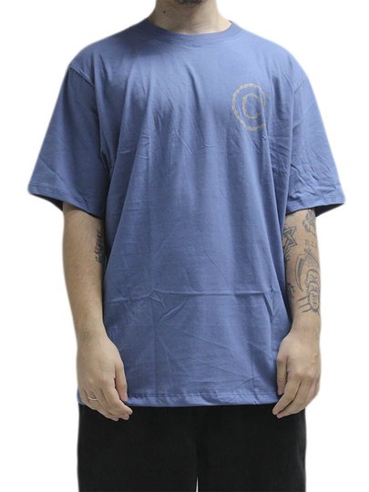 Camiseta Masculina Plano C Barbed Wire Manga Curta Estampada - Azul