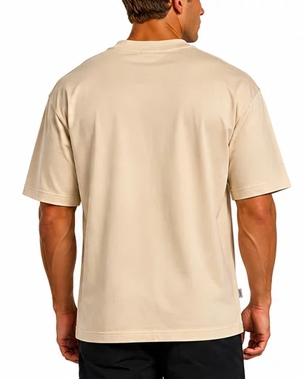 Camiseta Masculina Plano C Basic Manga Curta Estampada - Bege