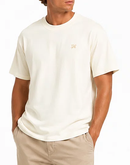 Camiseta Masculina Plano C Basic Manga Curta Estampada - Off White