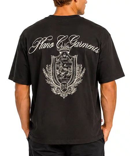 Camiseta Masculina Plano C Celestial Manga Curta Estampada - Marrom