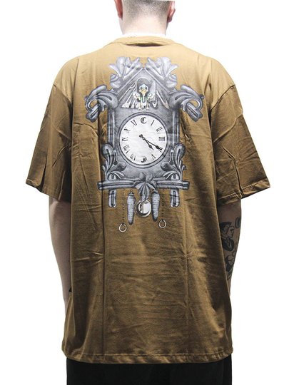 Camiseta Masculina Plano C Clock Manga Curta Estampada - Marrom