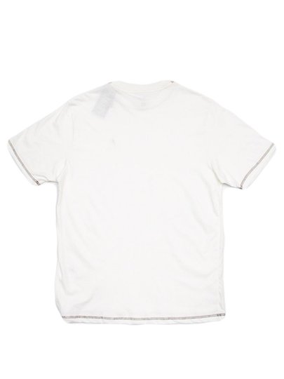 Camiseta Masculina Plano C Com Costura Colorida Manga Curta Estampada - Branco
