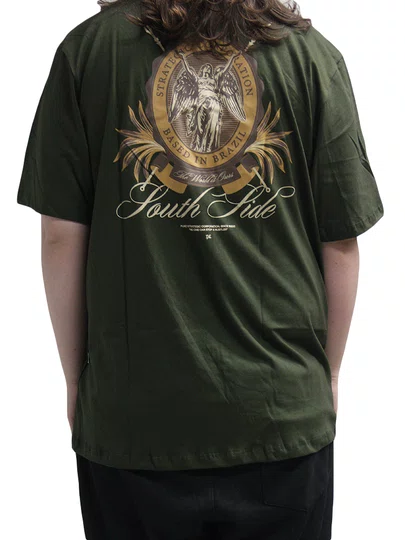 Camiseta Masculina Plano C Emblem Manga Curta Estampada - Verde