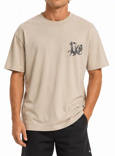Camiseta Masculina Plano C Fly Manga Curta Estampada - Areia