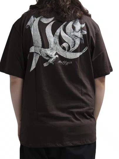 Camiseta Masculina Plano C Fly Manga Curta Estampada - Marrom