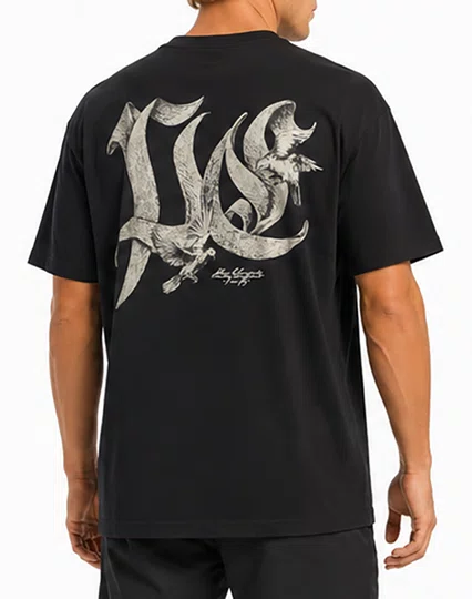 Camiseta Masculina Plano C Fly Manga Curta Estampada - Preto