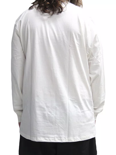 Camiseta Masculina Plano C Gothic Manga Longa Estampada - Off White