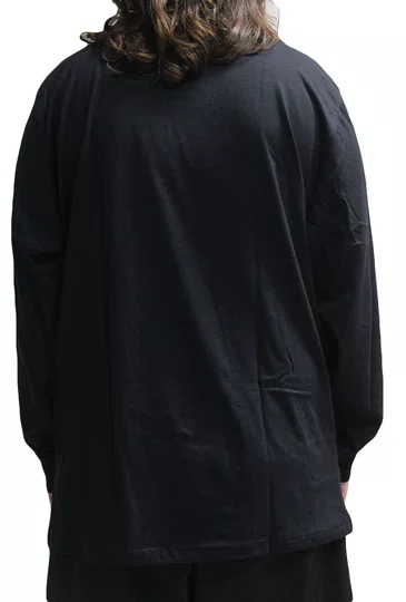 Camiseta Masculina Plano C Gothic Manga Longa Estampada - Preto