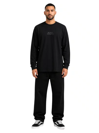 Camiseta Masculina Plano C Gothic Manga Longa Estampada - Preto