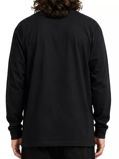 Camiseta Masculina Plano C Gothic Manga Longa Estampada - Preto