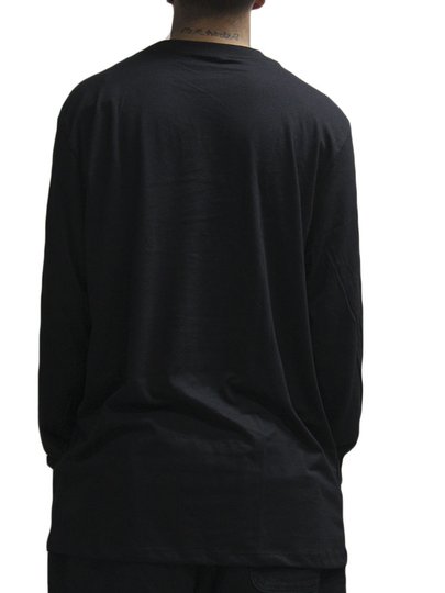 Camiseta Masculina Plano C Logo Manga Longa Estampada - Preto