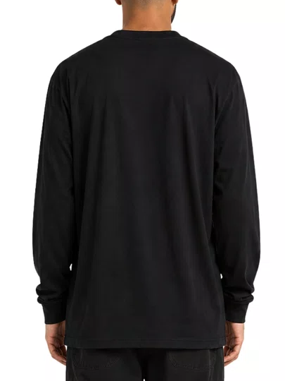 Camiseta Masculina Plano C Logo Manga Longa Estampada - Preto
