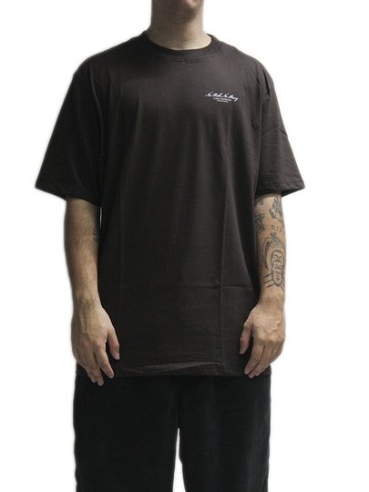 Camiseta Masculina Plano C No Risk No Story Manga Curta Estampada - Marrom