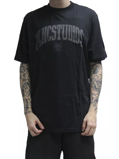Camiseta Masculina Plano C PLNC Studios Manga Curta Estampada - Preto