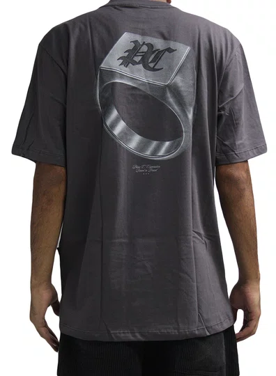 Camiseta Masculina Plano C Ring Manga Curta Estampada - Cinza